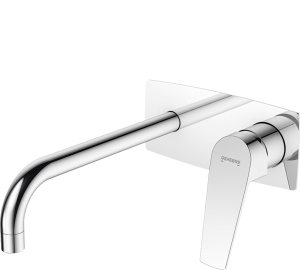 Monomando de lavabo empotrado caño 22 cm Cromado Kloe